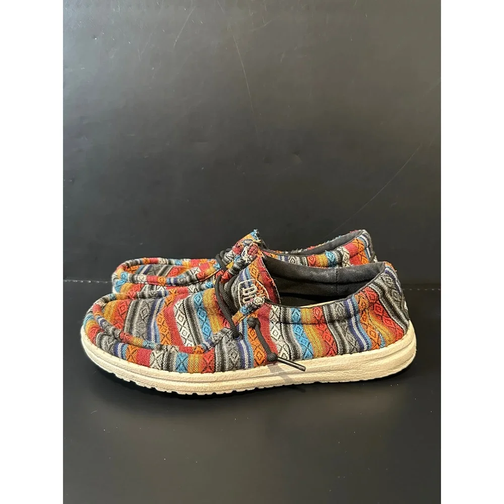 Hey Dude Wally Youth Serape Desert Horizon Multi Color Loafers 40047-9BR Y5 L6